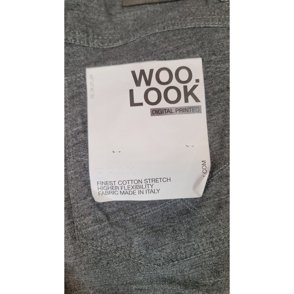 NWT Brax Cooper Fancy Chino Pants Mens 36x32 Gray Cotton Straight Leg Flat Front - Picture 4 of 7
